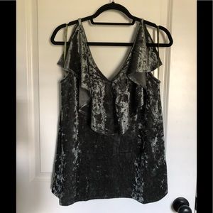 Green Crushed Velvet Top